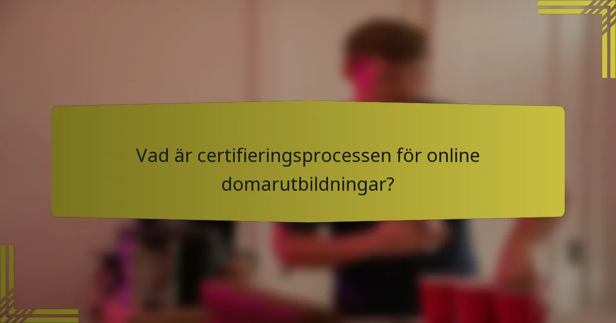 Vad är certifieringsprocessen för online domarutbildningar?